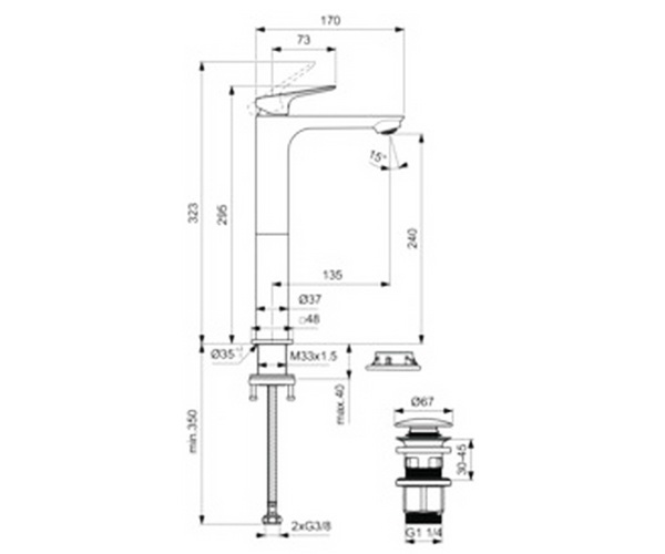смеситель для раковины IDEAL STANDARD CERALIFE C